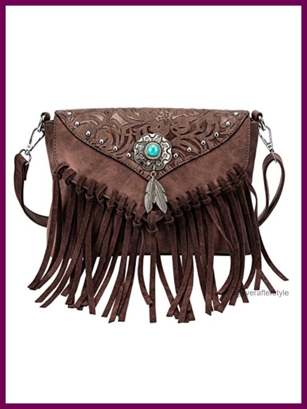 Small Boho Crossbody Handbag Fringe Tassel Shoulder Bag Satchel Wallet Purse